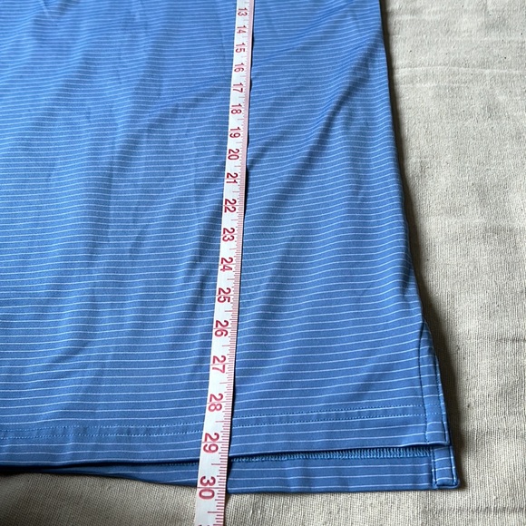 Fennec Golf Polo collared shirt worn once blue/white horizontal stripe - Picture 6 of 8